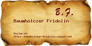 Baumholczer Fridolin névjegykártya